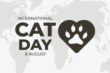 International Cat Day August 8. Template for background.