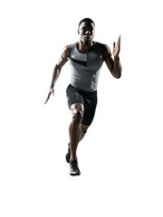 Fototapeta premium Determined Athlete in Mid-Stride, Ready to Win