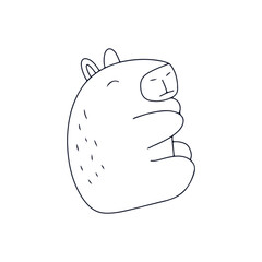 Kawaii capybaras cartoon collection. popular trend capybaras sticker. cute capybaras. Characters in cartoon flat style. Trendy vector illustration.