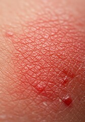 Inflamed Skin: Close-Up of Red, Textured Skin with Blemishes