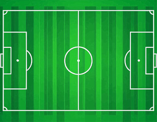 Flat Soccer Field Top View Vector