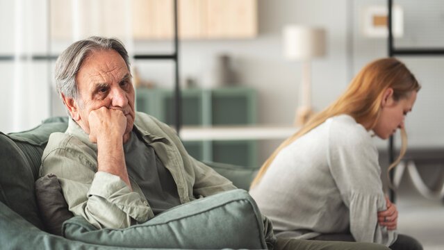Father and daughter fight, generation gap concept