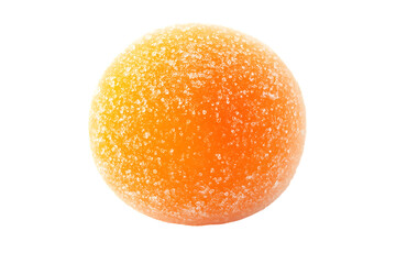 Single Orange Gummy Candy on Transparent Background