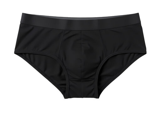 Mens Black YFront Briefs Comfortable Supportive Underwear on Transparent background