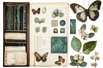 Vintage ephemera scrapbook collage design elements transparent PNG perfect for journals scrapbooks and creative projects