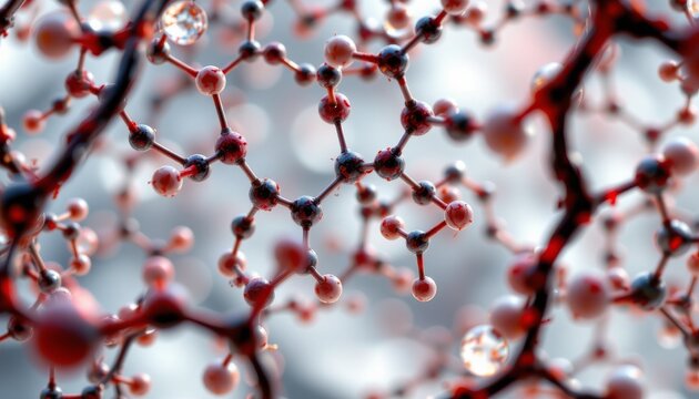indole 3 carbinol molecular structure, 3d model molecule, antioxidant, structural chemical formula view from a microscope