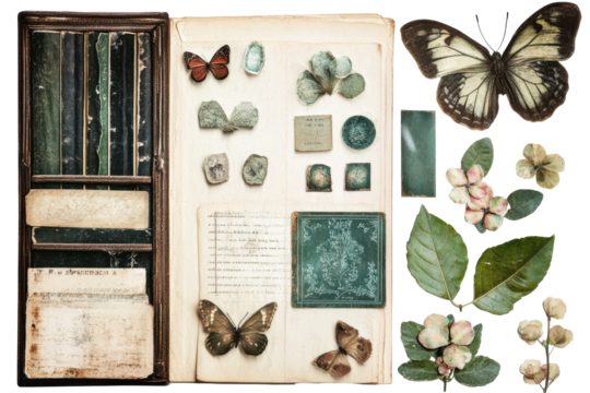 Vintage ephemera scrapbook collage design elements transparent PNG perfect for journals scrapbooks and creative projects