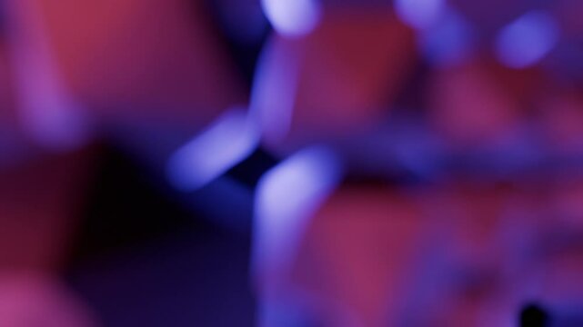 Abstract Bokeh Blurred Lights Motion Background with Seamless Looping CGI Animation Pink Magenta Blue Neon