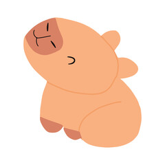 Kawaii capybaras cartoon collection. popular trend capybaras sticker. cute capybaras. Characters in cartoon flat style. Trendy vector illustration.