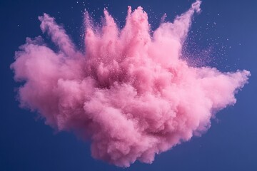 Fototapeta premium Shot of color powder explosion isolated on blue background