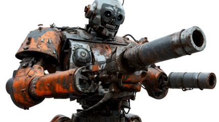 old rusty metal robot
