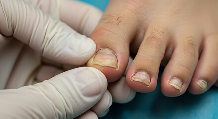 Discolored Toenails: Close-Up Medical Examination
