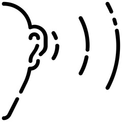 hear vector outline icon