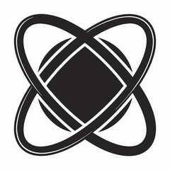 Futuristic Space-Tech Satellite Communication Logo with Orbit Rings and Signal Waves in Minimal Vector Style