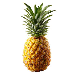 Fototapeta premium Fresh whole pineapple with crown isolated on background ready to eat