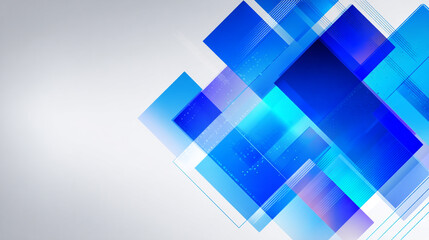 Obraz premium A tech-inspired style abstract background featuring lines and color blocks with blue and purple color, Abstract Geometric Design Blue White Squares