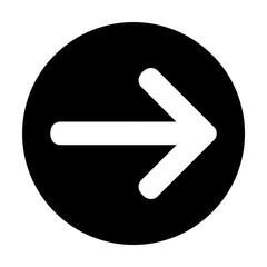 Runder Button in schwarz mit Pfeil nach rechts