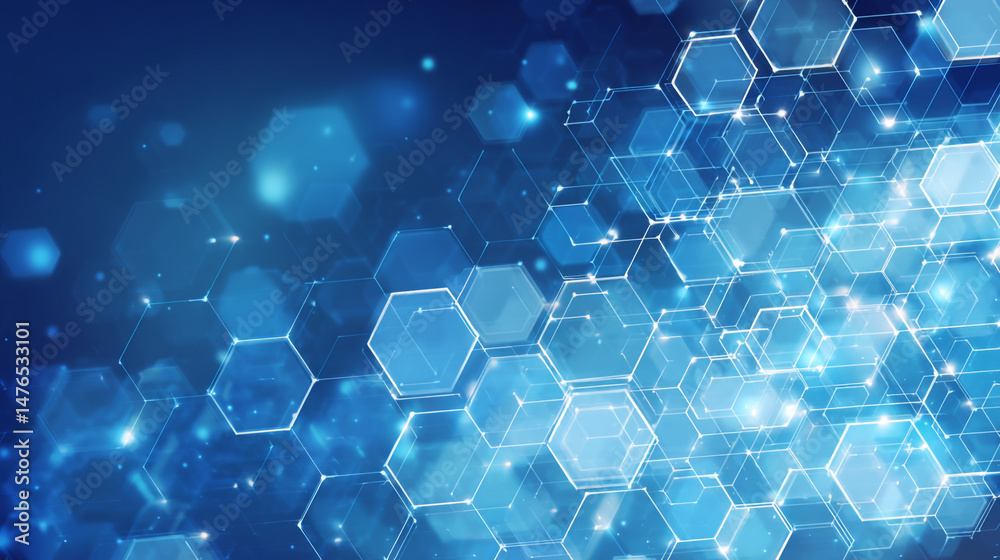 Poster abstract cube hexagon shape background. digital technology concept, abstract cube hexagon shape back