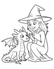 Cute Spooky Halloween Coloring Pages for Kids – Witches, Cats, Ghosts, and Potions – Fun and Easy Line Art Coloring Pages.