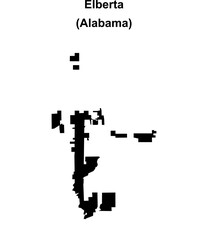 Elberta (Alabama) blank outline map