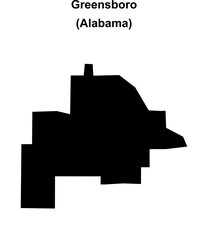 Greensboro (Alabama) blank outline map