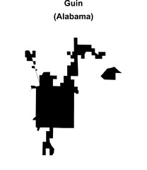 Guin (Alabama) blank outline map