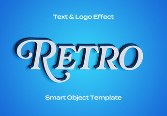 Retro Vintage Old Text Logo Style Effect Mockup Logotype Template Shape
