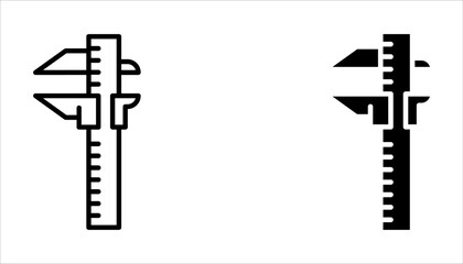 Vernier caliper icon set. sign for mobile concept and web design on white background