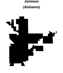 Jemison (Alabama) blank outline map