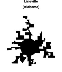 Lineville (Alabama) blank outline map