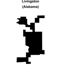 Livingston (Alabama) blank outline map