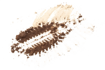 Abstract Beige and Brown Powder Texture Splashes on Black Background