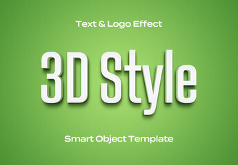 3D Text Logo Style Effect Mockup Logotype Template Shape