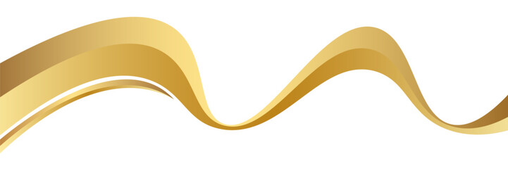 gold wave curve, golden wave corner shape for element, stripes ribbon golden graphic, striped gold. vector