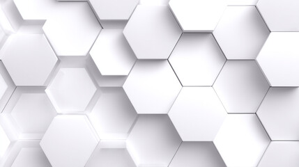 Fototapeta premium white hexagonal pattern. White hexagonal art. Futuristic abstract simple shapes background.