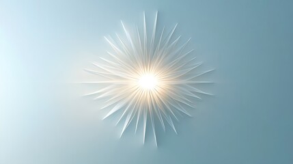 Abstract Burst of Light with Sharp Edges on Light Blue Background