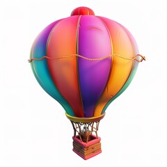 Obraz premium Colorful hot air balloon illustration vibrant rainbow balloon design for travel and adventure theme 100