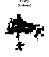 Loxley (Alabama) blank outline map