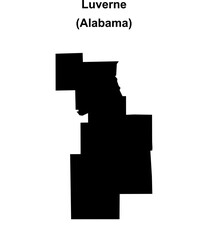 Fototapeta premium Luverne (Alabama) blank outline map