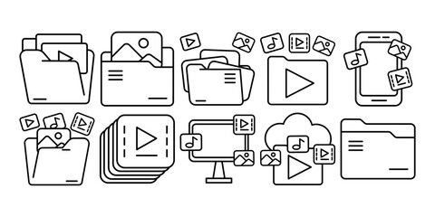 Content Library Line Icon