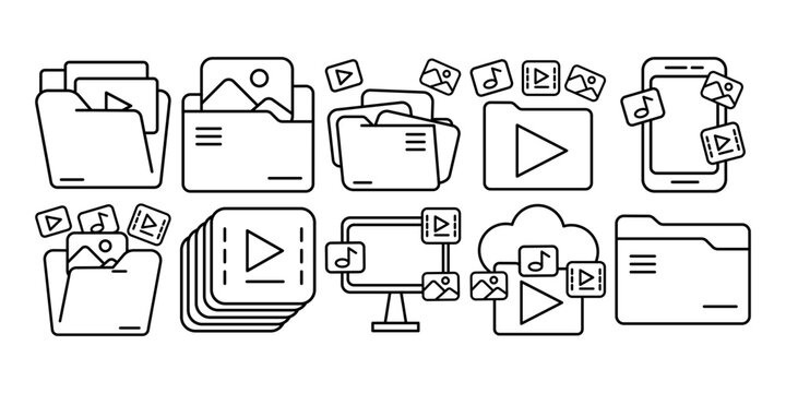 Content Library Line Icon