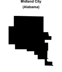 Fototapeta premium Midland City (Alabama) blank outline map