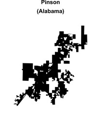 Obraz premium Pinson (Alabama) blank outline map