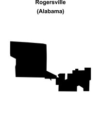 Rogersville (Alabama) blank outline map