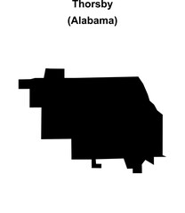 Thorsby (Alabama) blank outline map