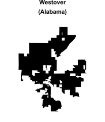 Westover (Alabama) blank outline map