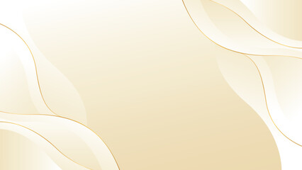 Abstract beige luxury wave background with gold lines. Elegant cream gradient design for beauty products, templates, banners, sales, awards, events, websites, pages and more