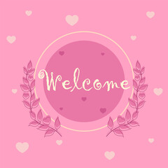 Welcome. Vector for greeting, Banner illustration