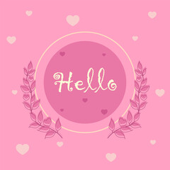 Hello. Vector for greeting, Banner illustration