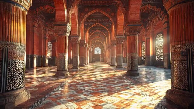 Grand interior mosque hall